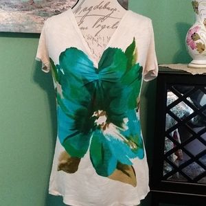Jones New York Floral Tee Size Large